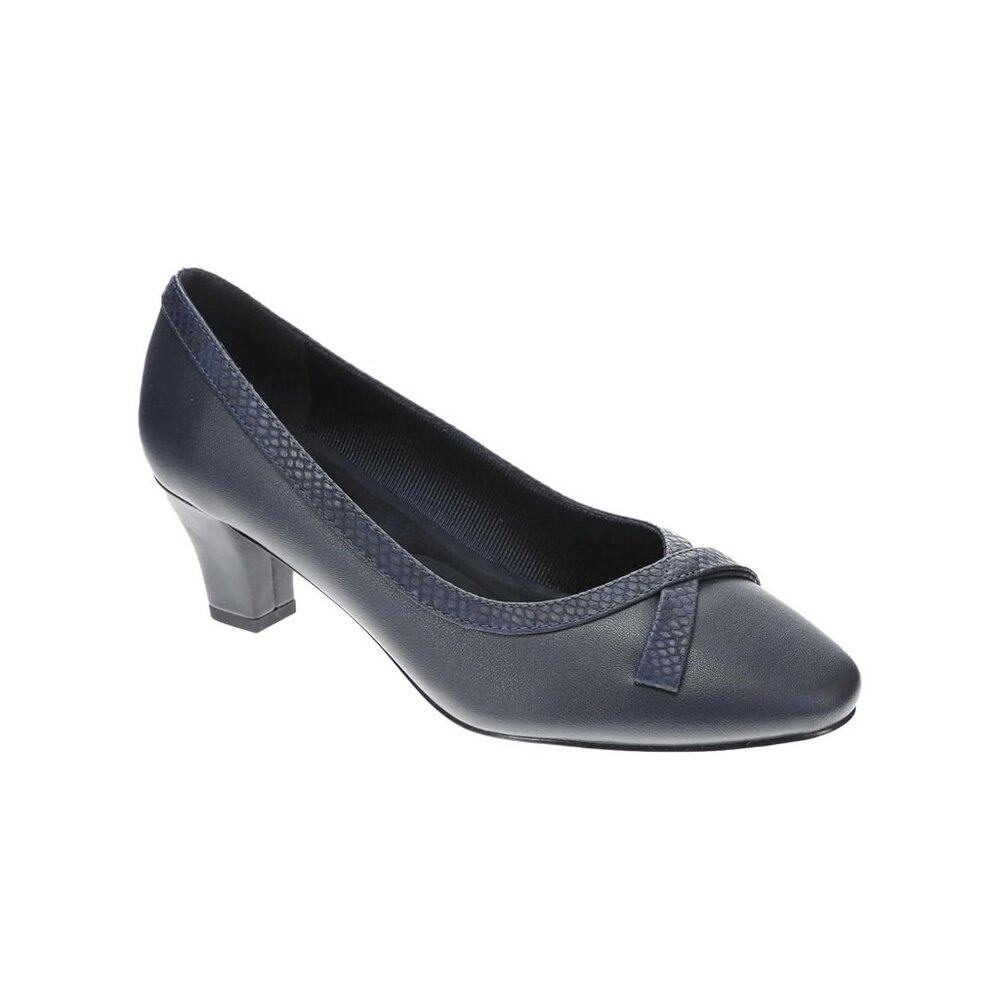 NiB Easy Street Women's Kata Pump Heel Comfort Sole Navy Size 6 M $80 RY1282